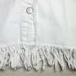 Pilcro and the Letterpress Anthropologie White Denim Raw Hem Fringe Skirt Size 2 Photo 7