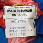 Vintage Made In Hawaii Maxi Dress Blue White Tropical Floral Lace Flutter Sleeve Size M Photo 8