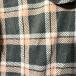 Ultra Flirt  Plaid Button Down Fleece Hooded Shirt - Gray and Pink Size M Photo 2