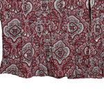 Talbots  Blouse Size Small Burgundy White Floral With Sequin 100% Cotton Womens‎ Photo 3