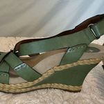 SANDALS GREEN EARTHICS STRAPPY CORK WEDGE SIZE 7 Photo 0