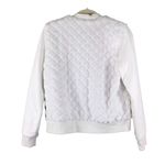 David Lerner Quilted Faux Fur Bomber Jacket XS White Oversize Fairy Festival Y2K Photo 3