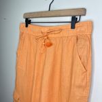 C&C California Orange Linen Blend Cargo Wide-Leg Pull-On Pants Size Large Beachy Photo 3