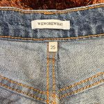 We Wore What  Exposed Button Distressed Denim Shorts 25 Photo 2