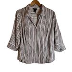 Lane Bryant  18/20W Button Down 3/4‎ Sleeve Striped Top Career Office Wear Photo 0