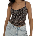 Grey Bandit NWT  Leopard Crop Top Camisole Mesh Lined Brown Black L TikTok Photo 0