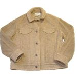 Vince NWT Faux Sherpa Trucker Jacket in Desert Camel Furry XL $395 Photo 1