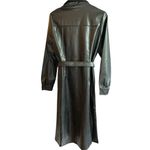 Evereve  Women's Black Faux Leather Belted Midi Dress jacket‎ Size M Photo 4