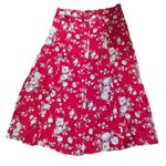 Sag Harbor Vintage 90s Floral Prairie Midi Skirt Cottagecore Button Front Red Size XL Photo 2