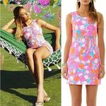 Lilly Pulitzer  Iggy Dress Pink Tropical Feeling Tanked Pique Knit Shift Size 2 Photo 1