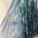 Theia Long Dress Floral Formal Flowy Size‎ 8 HOCO wedding party event Empire wst Blue Size L Photo 7