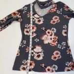 Rue 21 Long Sleeve Stretchy Floral Choker Neck Cut Out Shirt EUC Sz Lg Women’s Photo 8