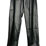 ZARA  Wide Leg High Rise Faux Leather Moto Biker Pants 5 Pockets M Black #3042 Photo 9
