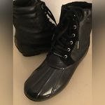 Michael Kors women black leather waterproof Easton duck boots Size 8 Photo 1
