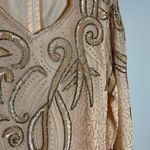 Vintage silk beaded long sleeve dress Pink Size 6 Photo 1