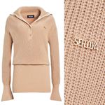New SER.O.YA Katana Sweater Mini Dress in Tan Size L Photo 5