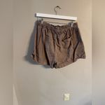 Aerie 🔴 High Waist Brown Shorts with White Drawstring Photo 2