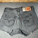 Levi's woman's Black Jean Shorts High-Waisted Raw size 29” Photo 2