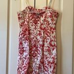 Vintage Red and White Jacquard Mini Dress Size 5/6 Photo 2