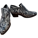 Intentionally Blank Black White Snakeskin Ankle Booties 10 Photo 0