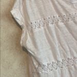 Akemi + Kin Akemi kin white lace eyelet cuff sleeve tee xl Photo 2
