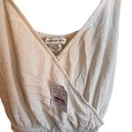 American Eagle  white cream ivory romper shorts belt Large Photo 2