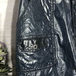 Free People Shiny Blue Vegan Leather Mini Skirt Size S Photo 7