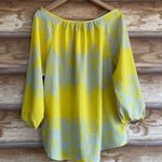 Gap Factory flowy lightweight floral 3/4 sleeve cold shoulder blouse size XL Yellow Photo 12