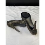 Nine West Women's Black/Gold High Heeled 4.5" Shoes Size 8M SKU3497 Photo 5