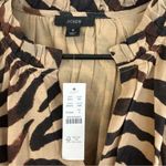 J.Crew NWT Zebra Stripe Smocked Waist Cotton Short Sleeve Midi Dress Size Small Photo 10