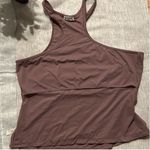 Free People NWOT  Intimately Brown Asymmetrical High Neck Tank Top Sz L Photo 7