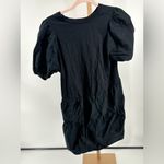 ZARA black short puff sleeve 100% cotton short sleeve dress size medium Photo 15