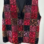 Koret Red Black Purple velvet gold metallic trim Women's 18 plus size vest VTG Photo 3