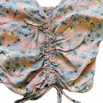 Sophie Rue Women's Ruched Crop Top Dusty Mauve Floral, Size Extra Small Pink Photo 3