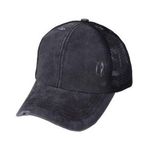 Criss Cross Distressed Hat Black Photo 0