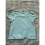 Chico's  Pale Aquamarine Blue Slub Knit Strappy Neckline Tee Size 2 / Large Photo 1