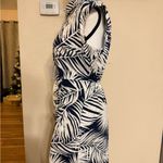 Milly $375  Women's Blue Maxwell Palm Leaf-Print Cap-Sleeve Dress Size 8 Photo 5