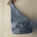 Aerie Baby Blue Textured Scoop Neck Bikini Swim Top Photo 1