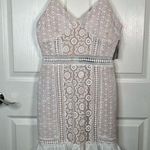 Lov Posh Sz M White Lace Mini Dress Ruffle Trim Size M Photo 13