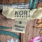 Kori  America tropical print lace up tie front wide leg palazzo pants size small Photo 4