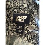 Lands' End silky feel tunic blouse 2X convertible sleeves 2 pockets muted grays Photo 4