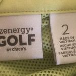 Chico's Chico’s Zenergy Golf Vest Size 2/L Lime Green Vented Mesh Zip Pockets Full Zip Photo 5