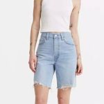 Levi's Women's 25 Premium Ribcage Bermuda Denim Shorts Size 25 Burst Light Wash Photo 2