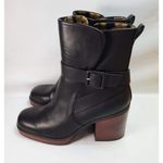 Kork-Ease Korks Marci Boots Black Block Heel Platform Women's 7.5M Wrap Strap‎ Booties Photo 1