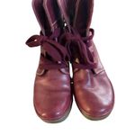 Fly London  BURGUNDY LACE‎ UP WEDGE BOOTS SZ. 7/37 Photo 4