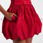 BNWT STAUD Loren Ruched Minidress In Red Bubble Hem w Pockets Size 4 Photo 5