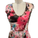 Black Halo Demetrio Cotton Watercolor Dress Pink Coral Size 2 Photo 3