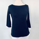 Loft Navy Blue Pullover Sweater With Faux White Shirt Photo 0