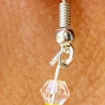 Pink Yellow & Blue Crystal Dangle Earrings Photo 0