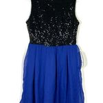B Darlin B.Darlin | Junior's Black and Blue Sequin Party Dress Homecoming NWT Size M Photo 0